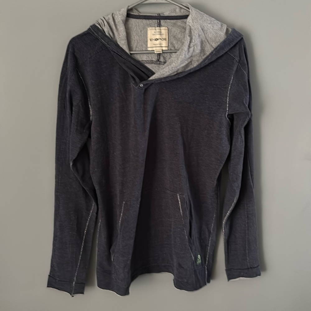 Vintage Energie Mens Hooded Sweatshirt Blue Authentic Size Large